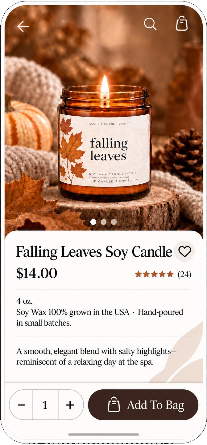 The Candle Shoppe, product detail